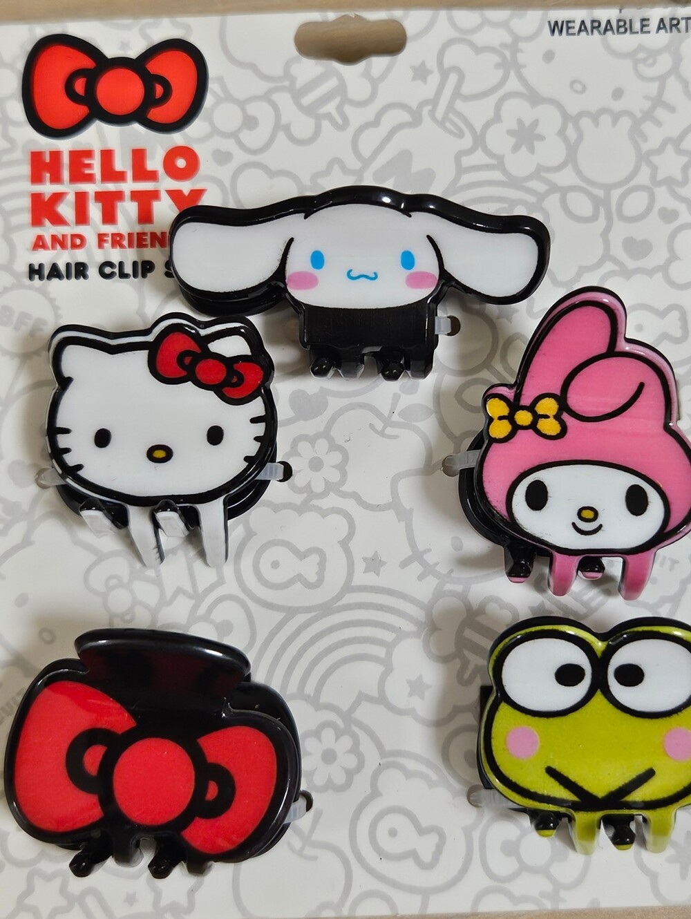 5 PCS Hello Kitty & Friends Mini Hair Claw Clips Keroppi My Melody Cinnamoroll